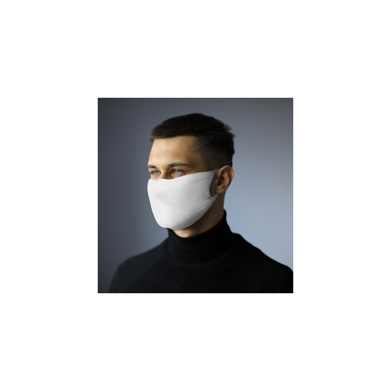 Zestaw w pudełku pojemnik na płyn do dezynfekcji maseczka wielokrotnego użytku z miejscem na filtr i jonami srebra