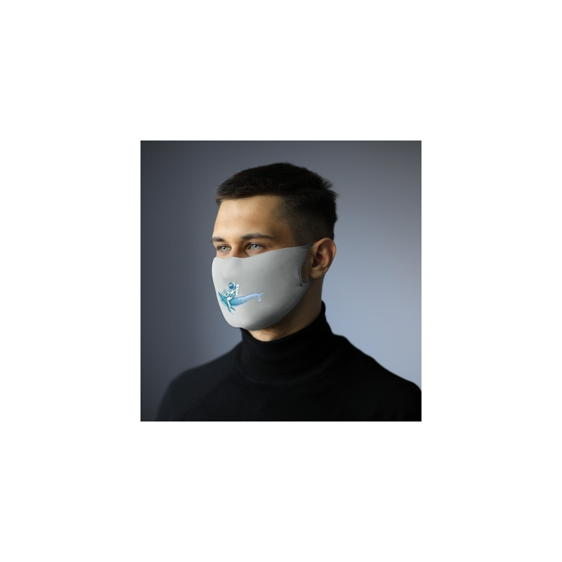 Maseczka wielokrotnego użytku z miejscem na filtr i jonami srebra