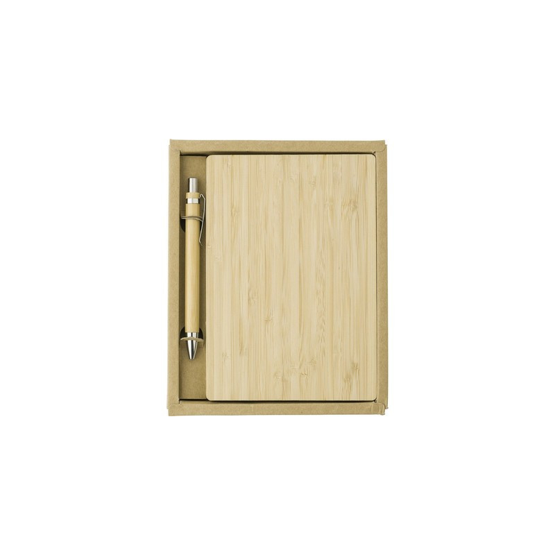Bambusowy notatnik ok B6 z długopisem