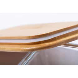 Szklane pudełko śniadaniowe 700 ml bambusowe wieczko sztućce