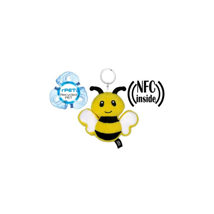 Pluszowa pszczoła RPET z chipem NFC brelok | Zibee