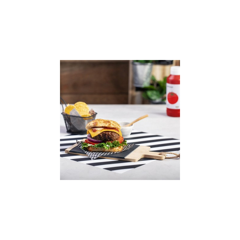 Deska do krojenia wykonana z łupka i bambusa