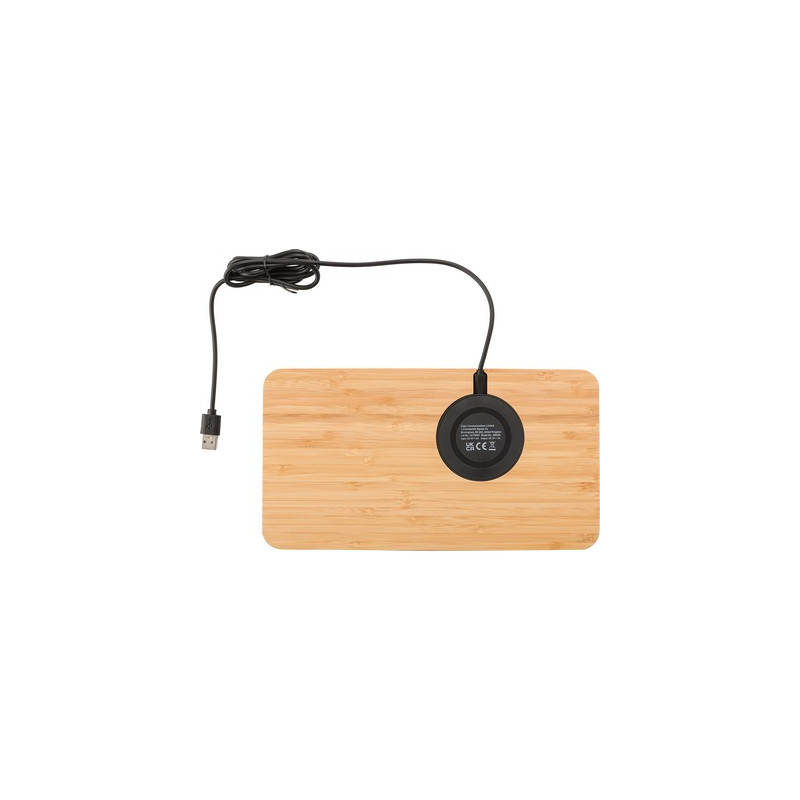 Bambusowy organizer na biurko ładowarka bezprzewodowa 5W