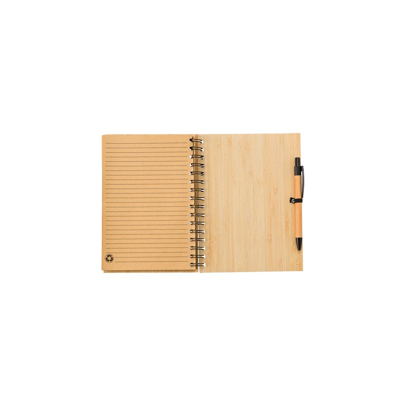 Bambusowy notatnik A5 z długopisem
