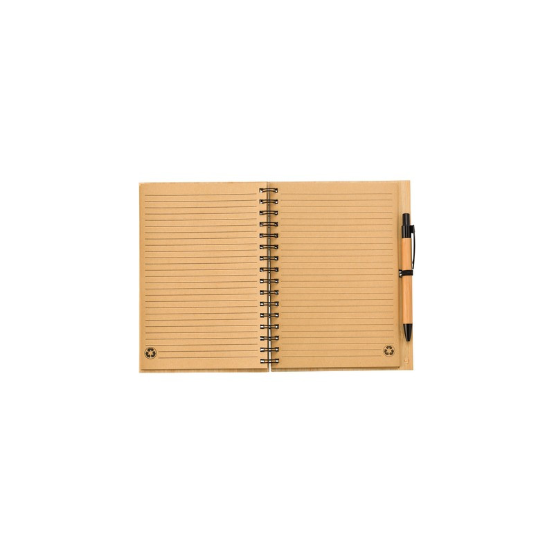 Bambusowy notatnik A5 z długopisem