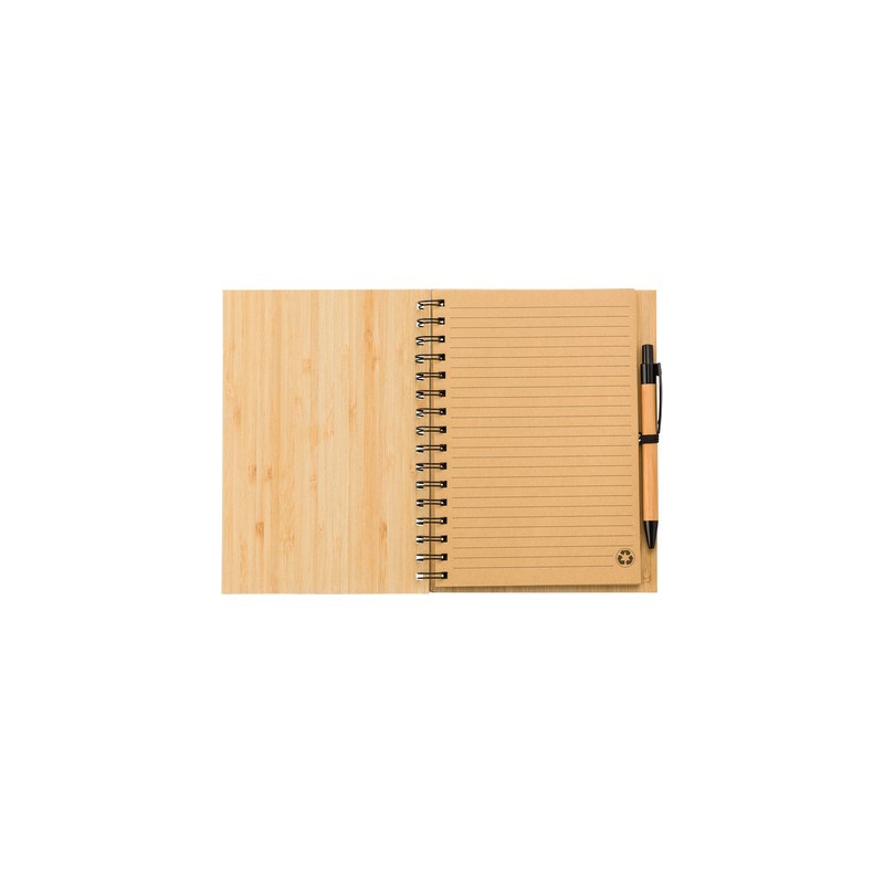 Bambusowy notatnik A5 z długopisem