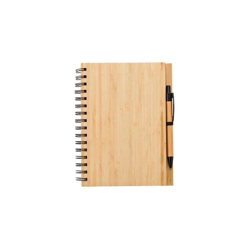 Bambusowy notatnik A5 z długopisem