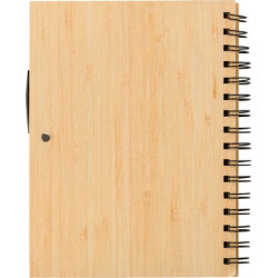 Bambusowy notatnik A5 z długopisem