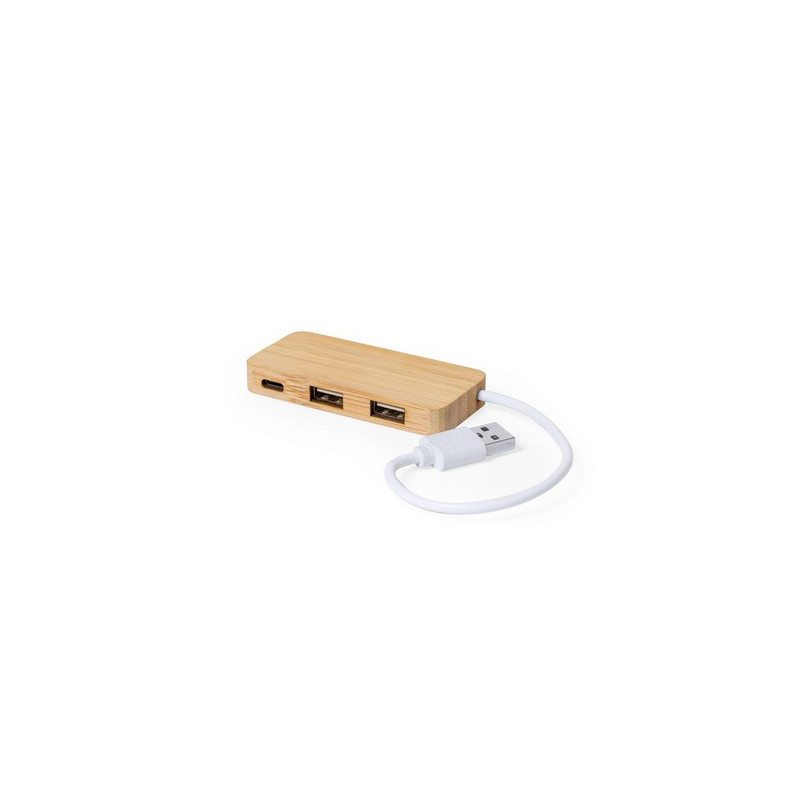 Bambusowy hub USB i USB-C