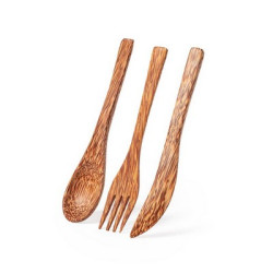 Zestaw sztućców kokosowych 3 el