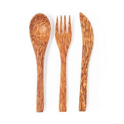 Zestaw sztućców kokosowych 3 el