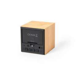 Bambusowy zegar na biurko budzik