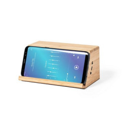 Bambusowy głośnik bezprzewodowy 3W bezprzewodowa ładowarka 10W