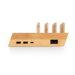 Bambusowa ładowarka bezprzewodowa 10W stojak na telefon stojak na tablet