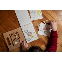 Zestaw do kolorowania kredki temperówka gumka | Legend