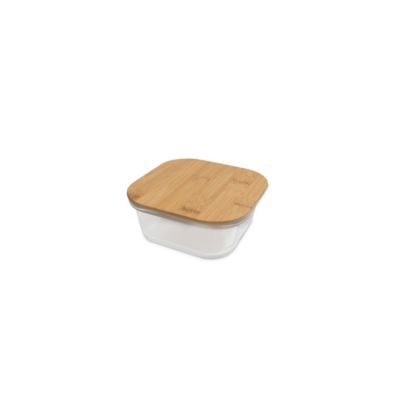 Szklane pudełko śniadaniowe 350 ml bambusowe wieczko | Aaron