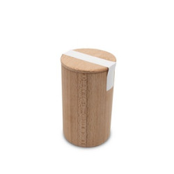 Drewniana doniczka nasiona bazylii i ziemia | Dottie