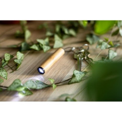 Bambusowy brelok do kluczy lampka 1 LED