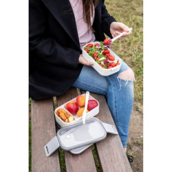 Pudełka śniadaniowe 2 w 1 2x700 ml sztućce | Cash