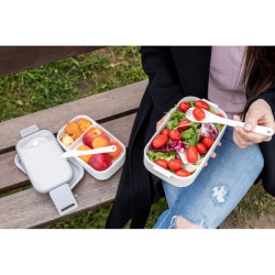 Pudełka śniadaniowe 2 w 1 2x700 ml sztućce | Cash