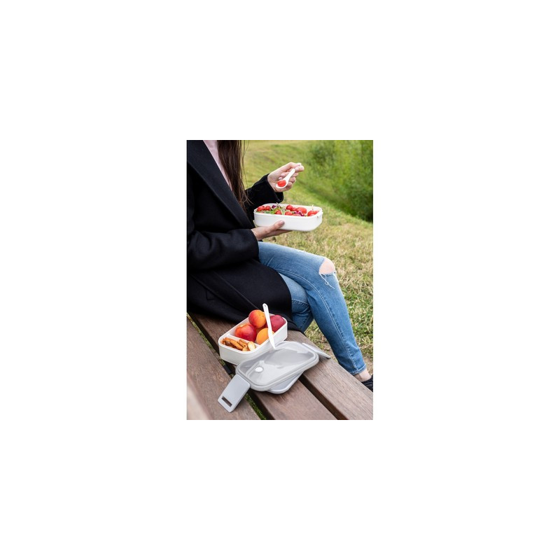 Pudełka śniadaniowe 2 w 1 2x700 ml sztućce | Cash