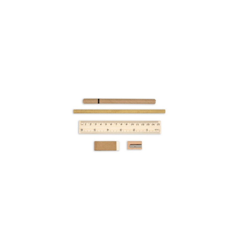 Zestaw szkolny piórnik ołówek długopis linijka gumka i temperówka | Clark