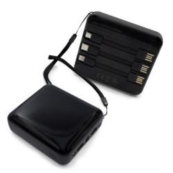 Power bank 10000 mAh 3 kable do ładowania w komplecie | Tim