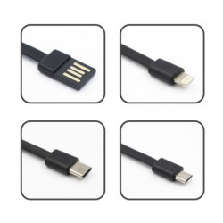 Power bank 10000 mAh 3 kable do ładowania w komplecie | Tim