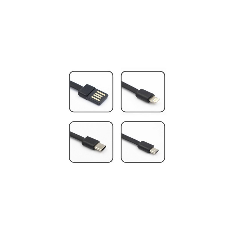 Power bank 10000 mAh 3 kable do ładowania w komplecie | Tim