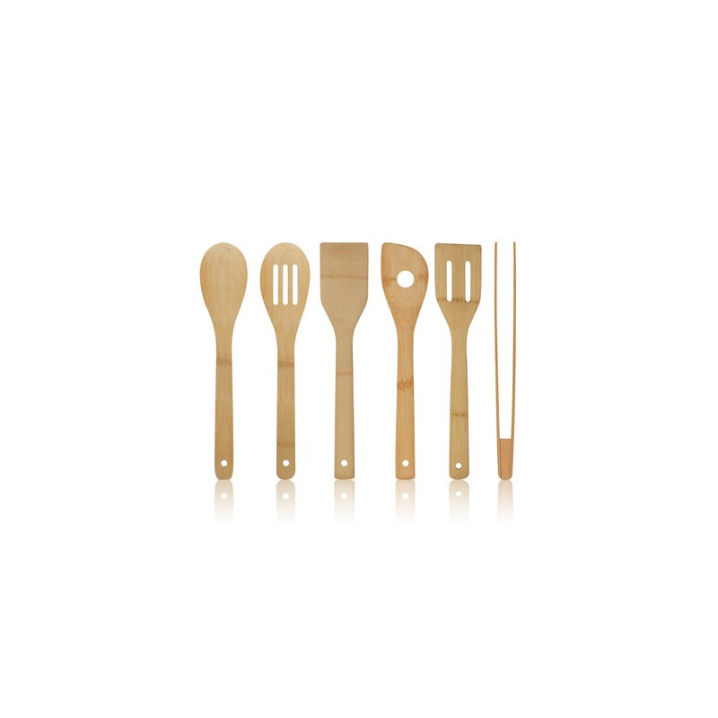 Zestaw bambusowych akcesoriów kuchennych w stojaku 6 el | Reese