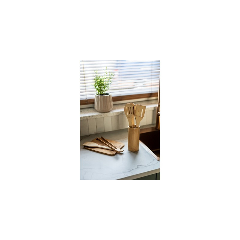 Zestaw bambusowych akcesoriów kuchennych w stojaku 6 el | Reese