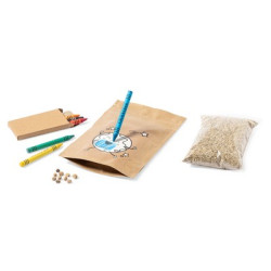 Zestaw do kolorowania torebka do kolorowania z papieru z recyklingu 10 nasion nasturcji kredki