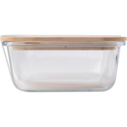 Szklane pudełko śniadaniowe 900 ml bambusowe wieczko