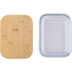 Szklane pudełko śniadaniowe 900 ml bambusowe wieczko