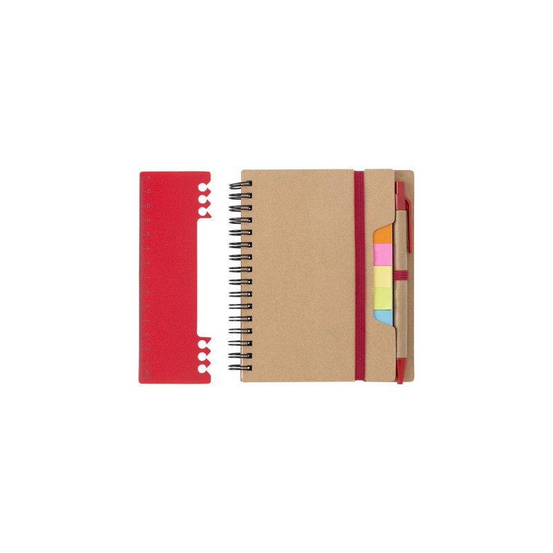 Zestaw do notatek notatnik długopis linijka karteczki samoprzylepne