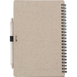 Notatnik ok A5 ze słomy pszenicznej z długopisem