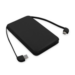 Power bank 5000 mAh ze zintegrowanymi kablami adapter w komplecie | Presley