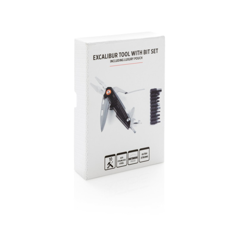 Narzędzie wielofunkcyjne 10 el z zestawem 9 bitów Excalibur