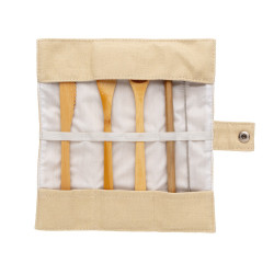 Zestaw sztućców bambusowych wielokrotnego użytku 4 el