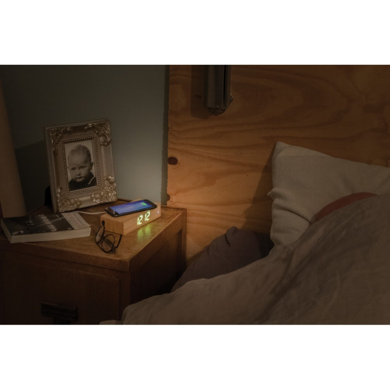 Ładowarka bezprzewodowa 5W zegar cyfrowy