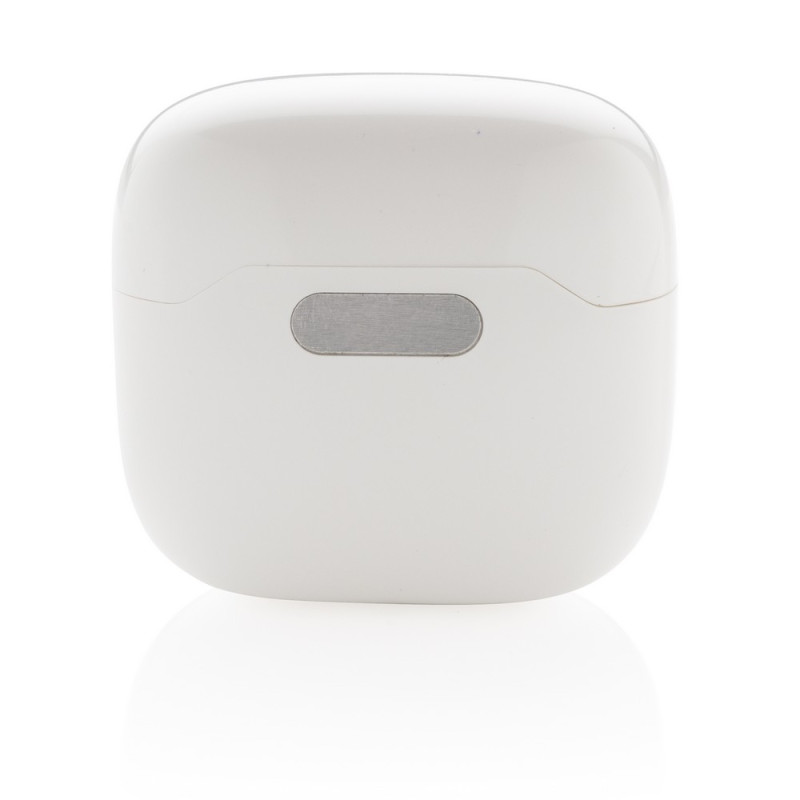 Bezprzewodowe słuchawki douszne w stacji ładującej ze sterylizacją UV-C