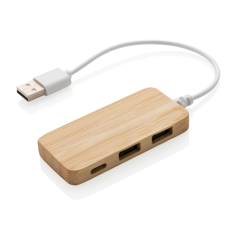 Bambusowy hub USB 20 z USB typu C