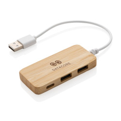 Bambusowy hub USB 20 z USB typu C