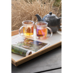 Szklany kubek z podwójnymi ściankami 330 ml