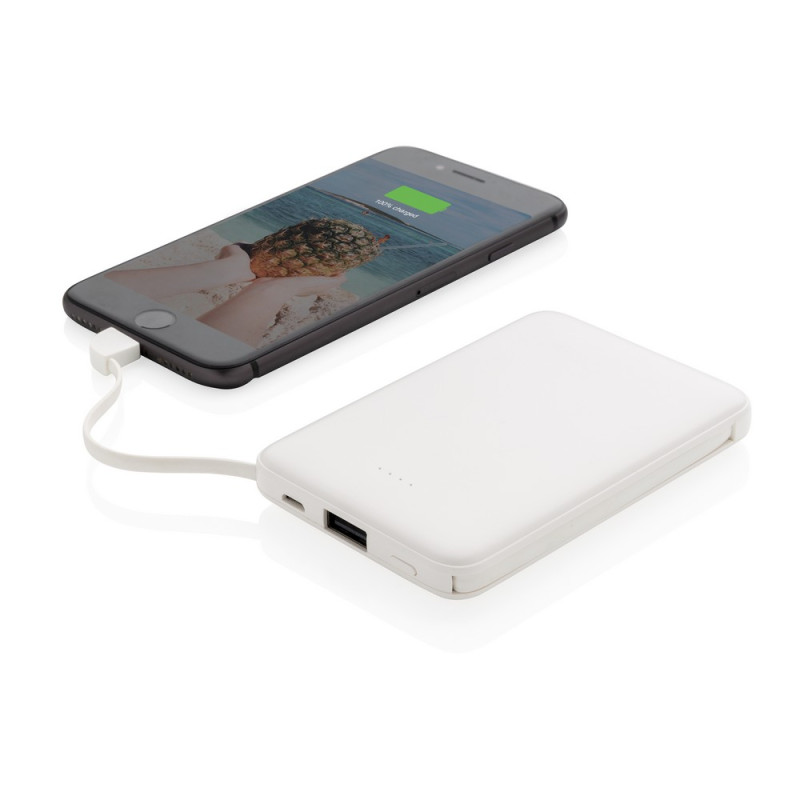 Power bank 5000 mAh zintegrowany kabel 3 w 1
