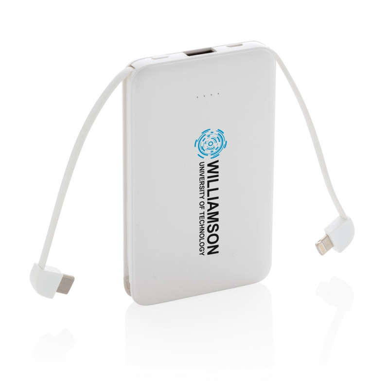 Power bank 5000 mAh zintegrowany kabel 3 w 1