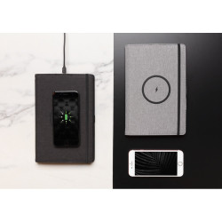 Notatnik A5 rPET ładowarka bezprzewodowa 5W Air