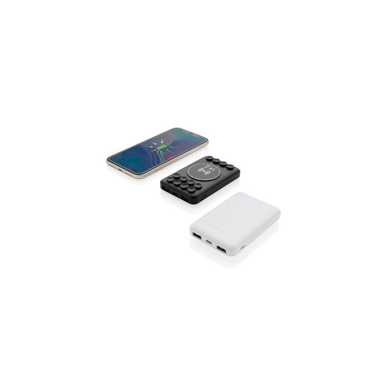 Bezprzewodowy power bank 5000 mAh z przyssawkami