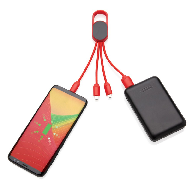 Kabel do ładowania 4 w 1 z karabińczykiem