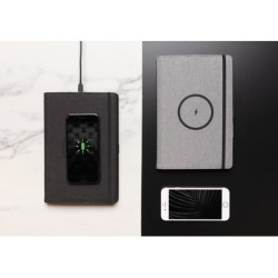 Notatnik A5 RPET ładowarka bezprzewodowa 5W Air